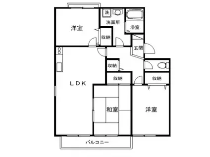 グローバルベレッチタナカC(3LDK/2階)の間取り写真