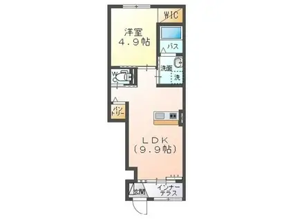 ファミール石田(1LDK/1階)の間取り写真