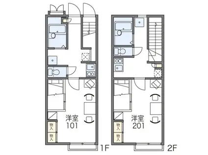 レオパレスエルポルトカーサ(1K/2階)の間取り写真