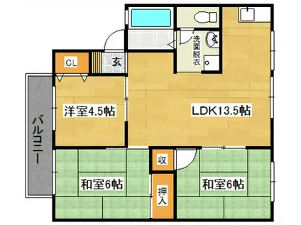 ピッコロモンドE棟(3LDK/2階)の間取り写真
