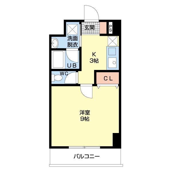 マンション彦根駅西(1K/2階)の間取り写真