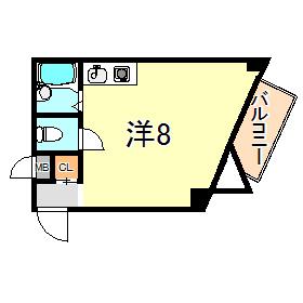 伊川谷マンション(1K/2階)の間取り写真