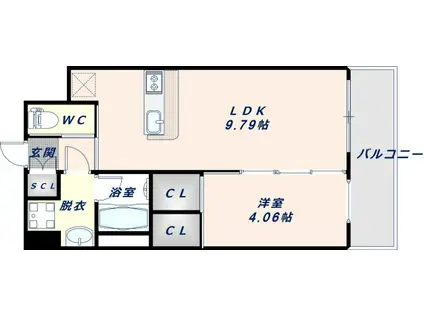 プレジオ永和EURO(1LDK/9階)の間取り写真