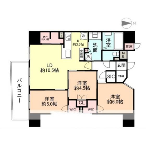 クレアホームズ富山上本町(3LDK/14階)の間取り写真