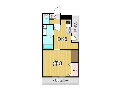 山一東尾久ステーツ(1DK/3階)の間取り写真