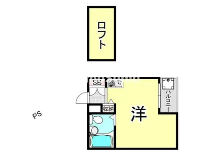 トクワI(ワンルーム/2階)の間取り写真