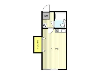 ヴァイルヘンハイム(ワンルーム/2階)の間取り写真