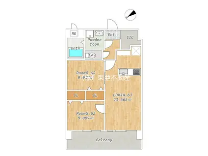 CHAINON楡木(2LDK/2階)の間取り写真