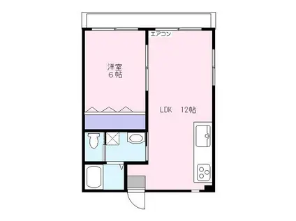 第8オガワビル(1LDK/2階)の間取り写真