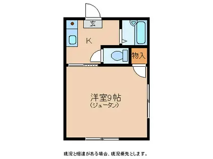 新風ハイツ3号(1K/1階)の間取り写真