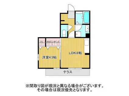 ソレイユ(1LDK/1階)の間取り写真