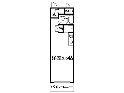 メゾン三田赤坂(ワンルーム/2階)の間取り写真