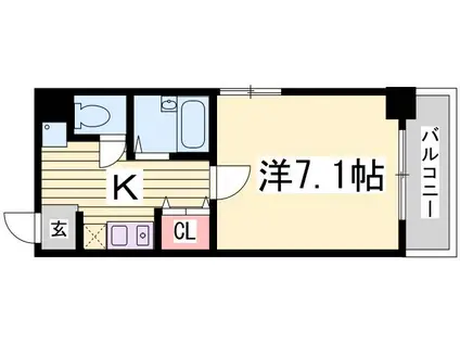 アコルデパルク下山手(1K/4階)の間取り写真