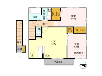 アミティエII(2LDK/2階)の間取り写真