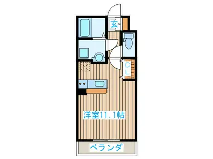 アルベルーチェ八幡(ワンルーム/3階)の間取り写真