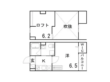 YUTOPIA 新長田(1K/2階)の間取り写真