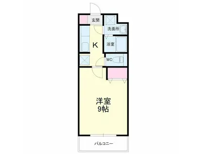 ブリアール(1K/4階)の間取り写真