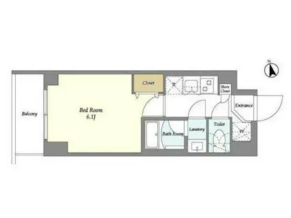 オーガスタレジデンス大森(1K/6階)の間取り写真