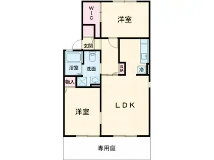 サンパティック田寺(2LDK/1階)の間取り写真