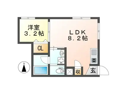 ET TOI 中村公園(1LDK/2階)の間取り写真