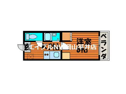 ふらっと浜(1K/2階)の間取り写真