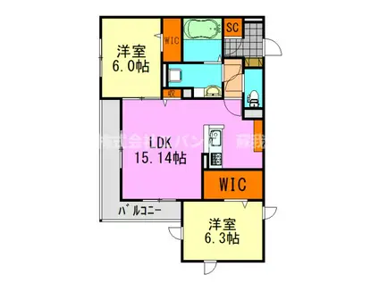 ルミナス(2LDK/2階)の間取り写真