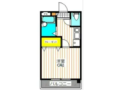 ハイツレインボー(1K/2階)の間取り写真