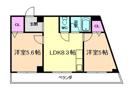 シティコート福島(2LDK/4階)の間取り写真