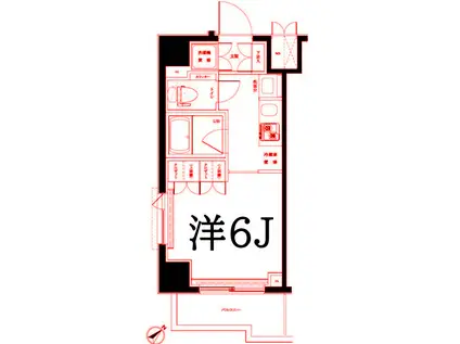 ルーブル横濱反町(1K/6階)の間取り写真