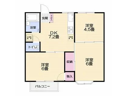 スクエア葉山(3DK/2階)の間取り写真