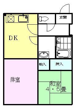 プラスアップ(2DK/1階)の間取り写真