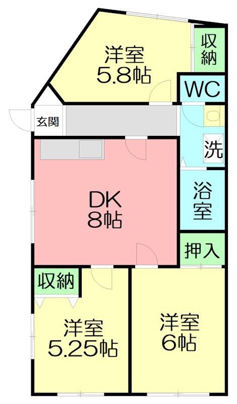 アールズコート(3LDK/1階)の間取り写真