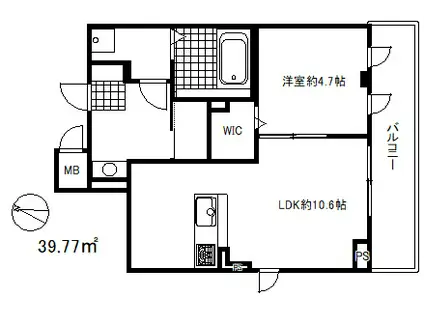 オータムメゾン(1LDK/3階)の間取り写真