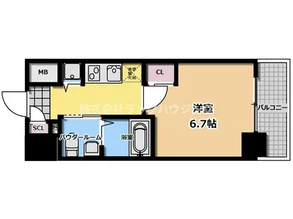 エスリード江坂江の木町(1K/4階)の間取り写真