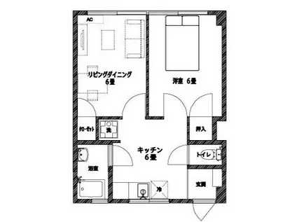 山王マンション(2DK/3階)の間取り写真