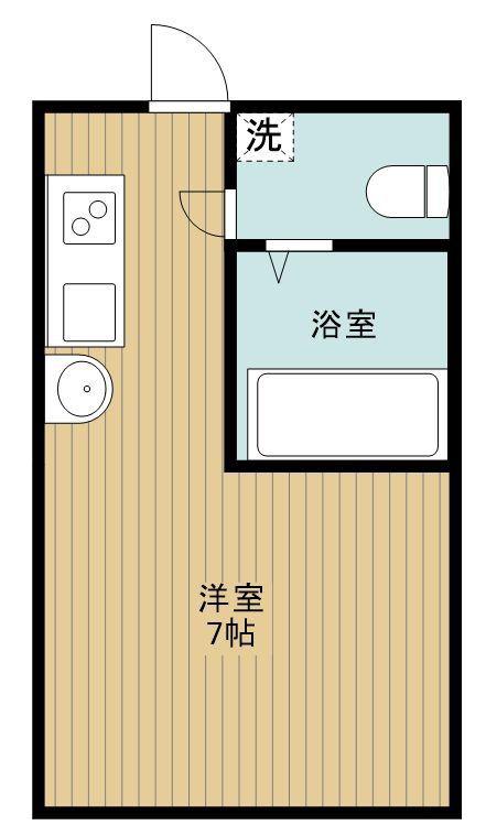 東海大ハイムII(ワンルーム/2階)の間取り写真
