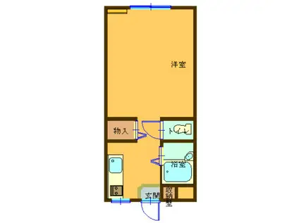 Kコーポ(1K/2階)の間取り写真