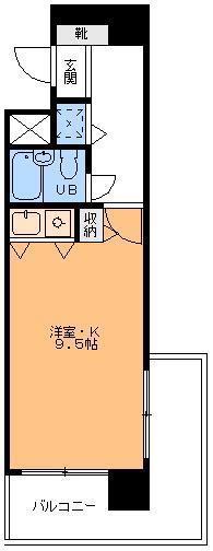 朝日プラザステーションコア松山(ワンルーム/7階)の間取り写真