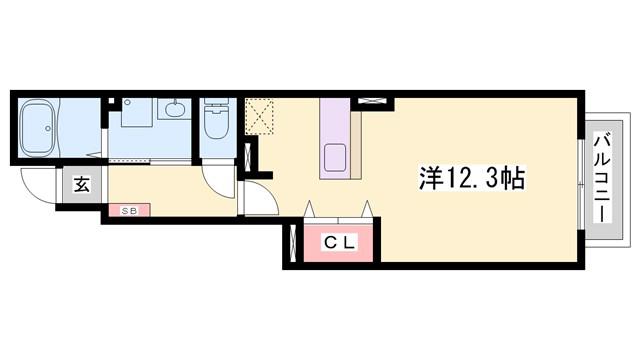 メゾングレース(ワンルーム/1階)の間取り写真