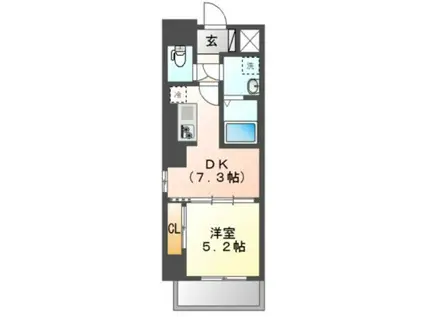 AMI FLEUR(1DK/6階)の間取り写真