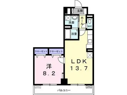 サンフィールド III(1LDK/4階)の間取り写真