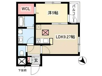 リーブルファイン東春田(1LDK/1階)の間取り写真