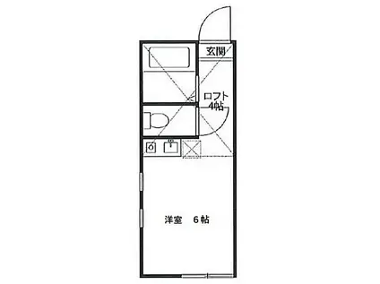 ユナイト横浜ミラネーゼの瞳(ワンルーム/2階)の間取り写真