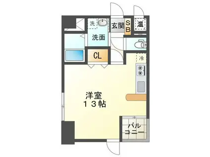 セントアビエス(ワンルーム/5階)の間取り写真