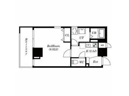 扇ロイヤルハイツ(1K/6階)の間取り写真