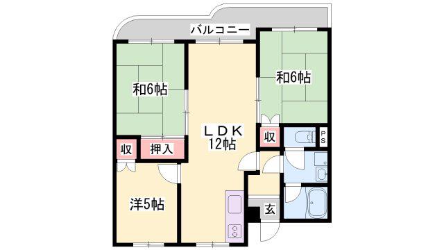 ブエナビスタ姫路青山ウエスト(3LDK/4階)の間取り写真