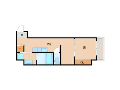 サンマリノ尼崎(1K/9階)の間取り写真