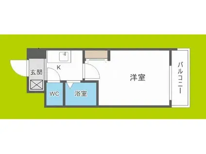 エルミタージュ難波南VII(1K/6階)の間取り写真