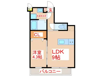 BEL FIORE(1LDK/1階)の間取り写真