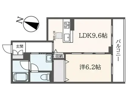 サザンコート(1LDK/1階)の間取り写真